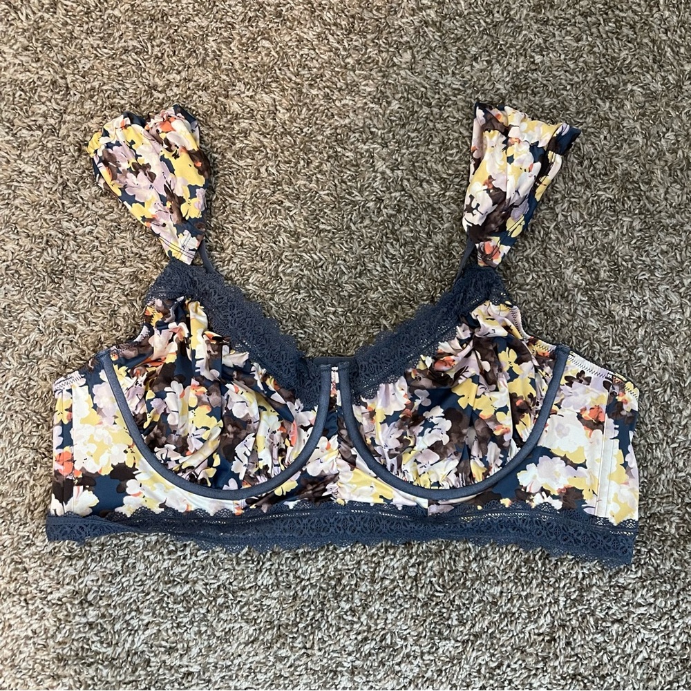 Torrid Floral Underwire Longline Cap Sleeve MESH Bra, 3X NWT